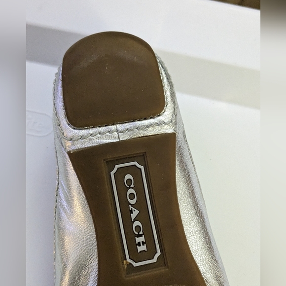 Coach Sarah Ballet Flats with a ribbon bow toe. - Picture 5 of 9